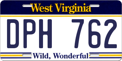 WV license plate DPH762