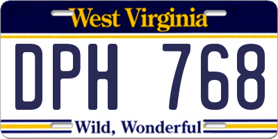 WV license plate DPH768