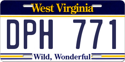 WV license plate DPH771