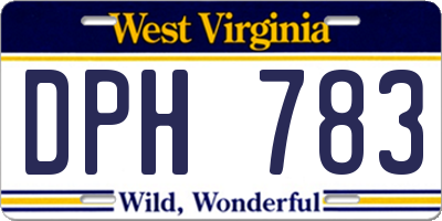 WV license plate DPH783