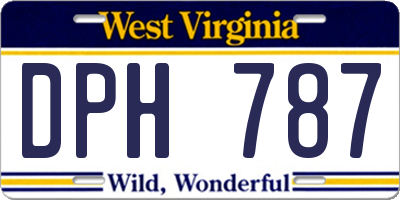 WV license plate DPH787
