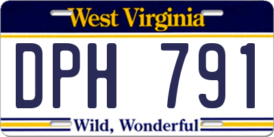 WV license plate DPH791