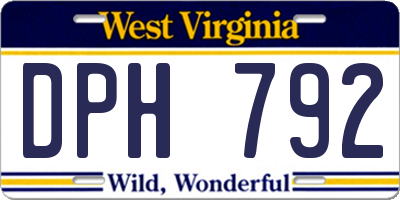 WV license plate DPH792