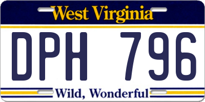 WV license plate DPH796