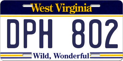 WV license plate DPH802