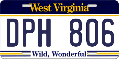WV license plate DPH806