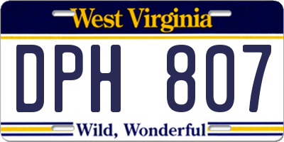 WV license plate DPH807