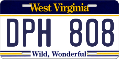 WV license plate DPH808