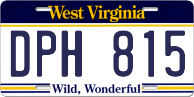WV license plate DPH815