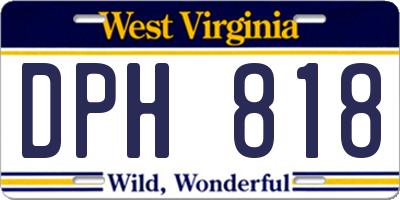 WV license plate DPH818