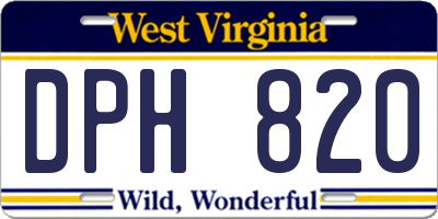 WV license plate DPH820