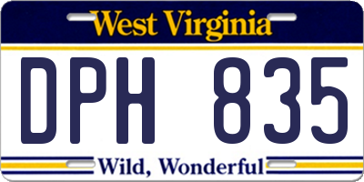 WV license plate DPH835