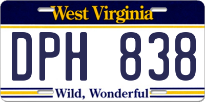WV license plate DPH838