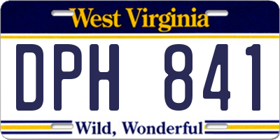 WV license plate DPH841