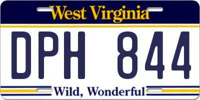WV license plate DPH844