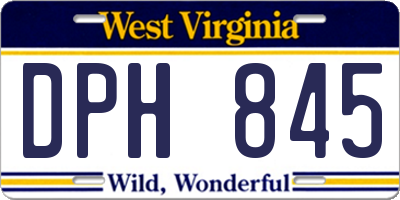WV license plate DPH845