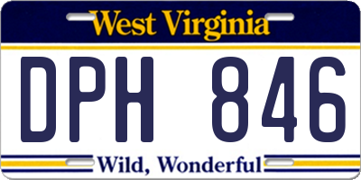 WV license plate DPH846