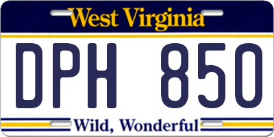 WV license plate DPH850