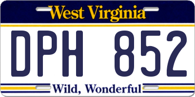 WV license plate DPH852