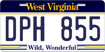 WV license plate DPH855