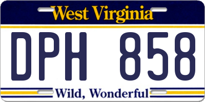 WV license plate DPH858