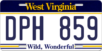 WV license plate DPH859