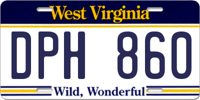 WV license plate DPH860