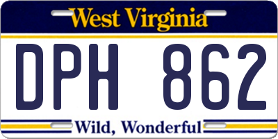 WV license plate DPH862