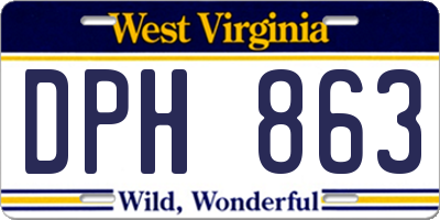WV license plate DPH863