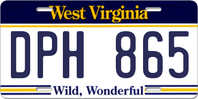 WV license plate DPH865