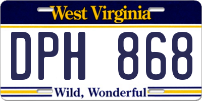 WV license plate DPH868