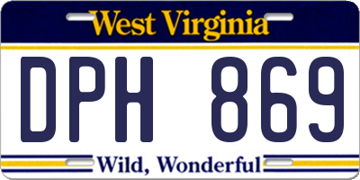 WV license plate DPH869
