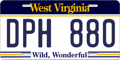 WV license plate DPH880