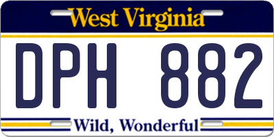 WV license plate DPH882