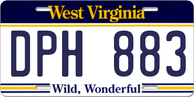WV license plate DPH883