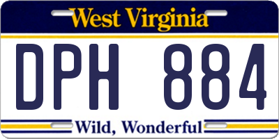 WV license plate DPH884