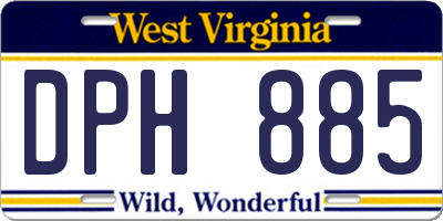 WV license plate DPH885
