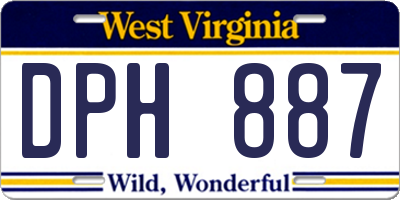 WV license plate DPH887