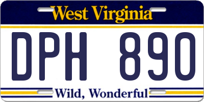 WV license plate DPH890