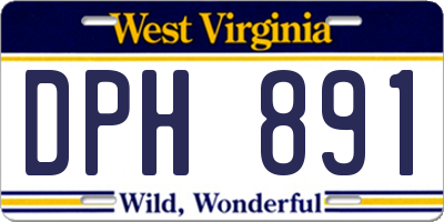 WV license plate DPH891