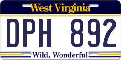 WV license plate DPH892