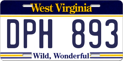 WV license plate DPH893
