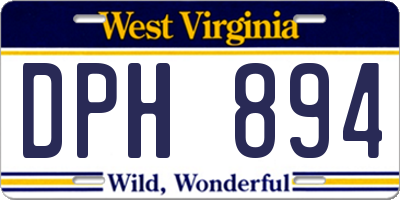 WV license plate DPH894