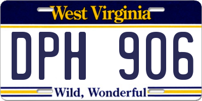 WV license plate DPH906