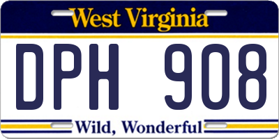 WV license plate DPH908