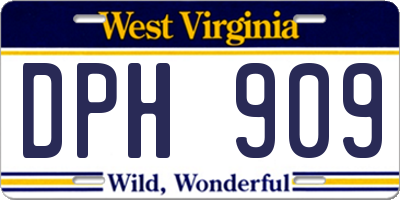 WV license plate DPH909