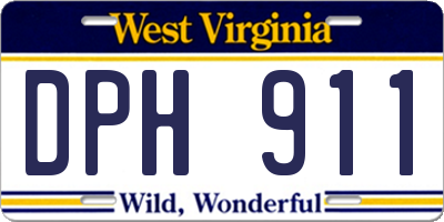 WV license plate DPH911