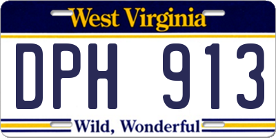 WV license plate DPH913