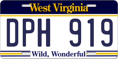 WV license plate DPH919