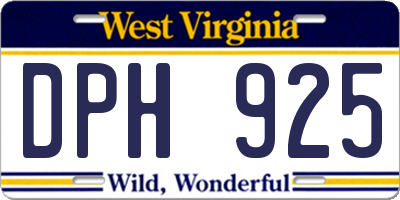 WV license plate DPH925